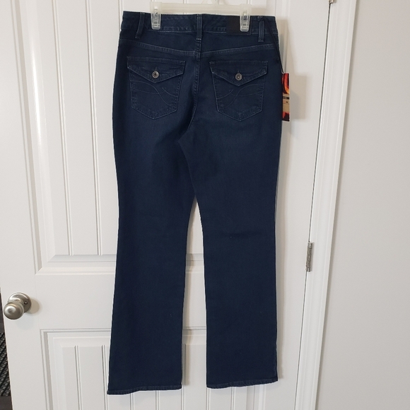 DKNY Madison Jeans Dark Blue Mid Rise Curvy Boot Cut Stretch Y2K Size 8R Blue - Picture 5 of 14
